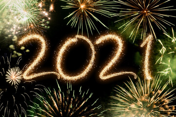 2021 New Year fireworks background