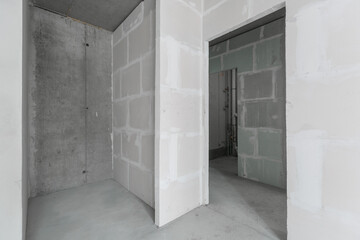 new apartment in a new building without finishing