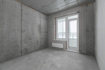 new apartment in a new building without finishing
