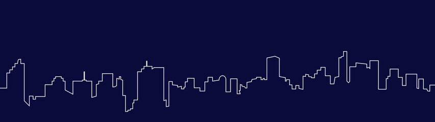 City landscape  outline silhouette.  Skyline vector ilustration.