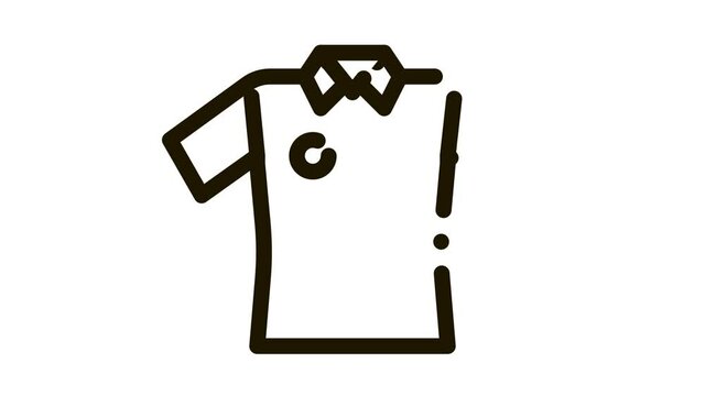 Cricket T-Shirt Icon Animation. black Cricket T-Shirt animated icon on white background