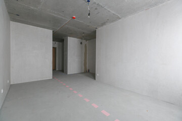 new apartment in a new building without finishing