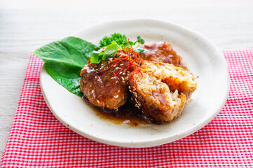 鶏のつくねのあんかけ