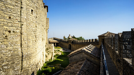 Fototapeta premium Inner courtyard of Torre Cesta, San Marino, Italy