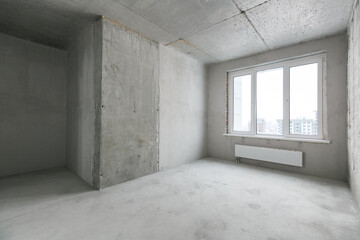 new apartment in a new building without finishing