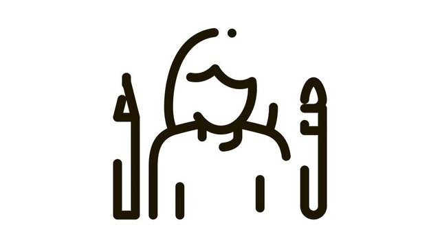Painter Human Talent animated black icon on white background