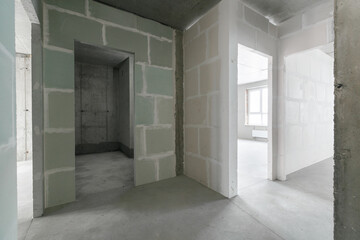 new apartment in a new building without finishing