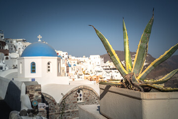 White architecture on Santorini island, Greece.