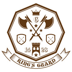 King's Guard Vector Badge. Warrior Knight Icon.