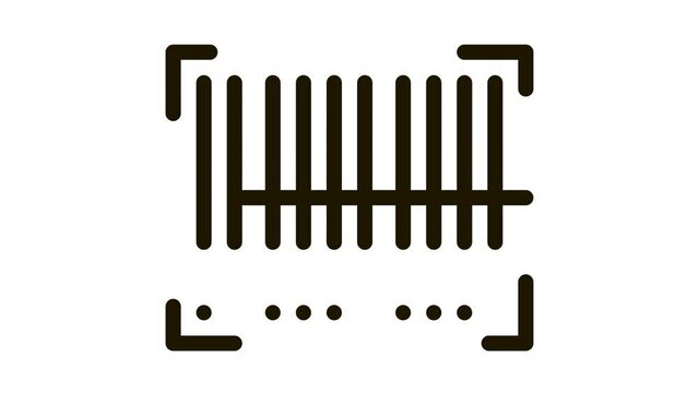 Barcode Postal Transportation Company animated black icon on white background