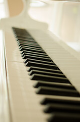 piano keys close up