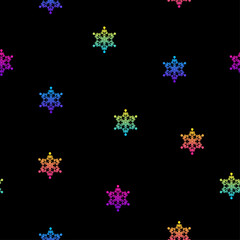 Abstract rainbow snow seamless pattern background.Modern snowflake swatch paint for card, party invitation, sale wallpaper, holiday wrapping paper, fabric, bag print, t shirt, workshop advertising etc