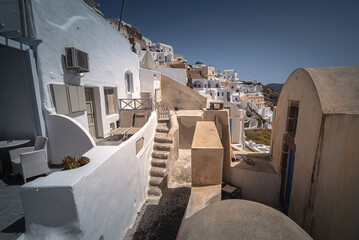 White architecture on Santorini island, Greece.