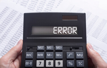 Error word inscription. Concept of failure and mistake
