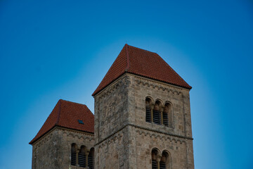 Gothic church old stone with blue sky