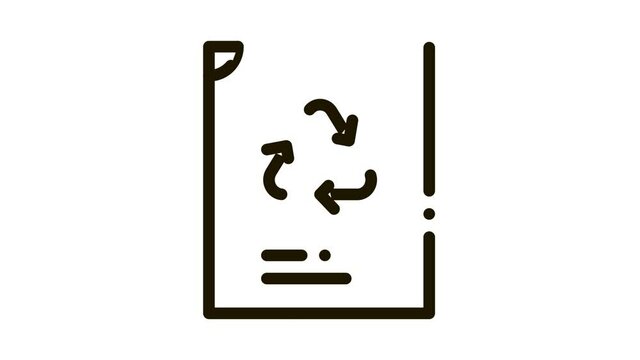 Eco Recycle Vacuum Package Packaging animated black icon on white background