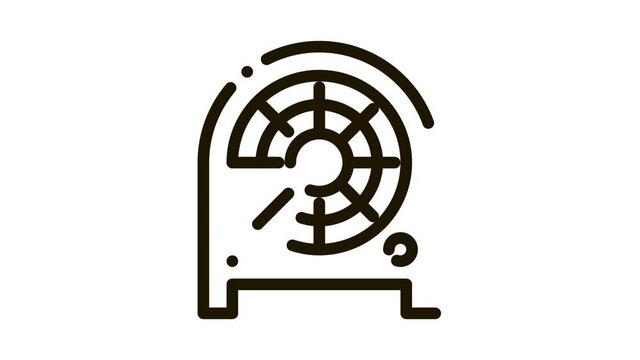 Electronic Fan Heater Heating Equipment animated black icon on white background