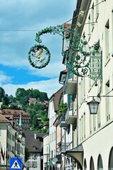 Fototapeta na wymiar Austria-View on the street in town Feldkirch
