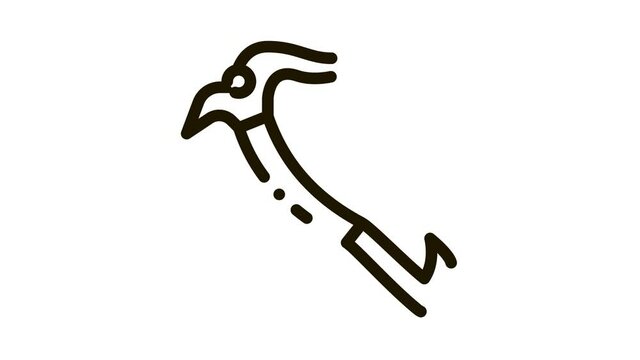 Sport Ice Axe Tool Alpinism Equipment animated black icon on white background