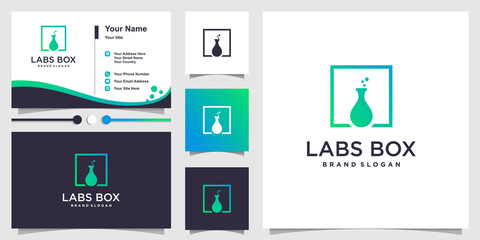 Fototapeta premium Labs box logo with modern style and business card design template Premium Vector