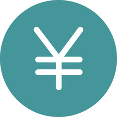 Obraz premium yen icon in a circle