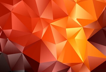 Dark Orange vector triangle mosaic cover.