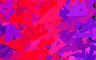 Dark Purple, Pink vector template with crystals, triangles.