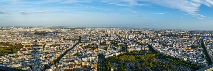 Extra wide aerial view of Paris