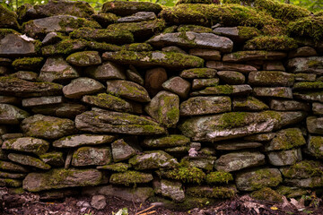 Close Up of Dry Stacked Stone Wall