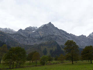 Fototapeta na wymiar Grosser Ahornboden, nature monument in Karwendel mountains, Tyrol, Austria