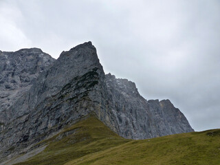 Obraz premium Grosser Ahornboden, nature monument in Karwendel mountains, Tyrol, Austria