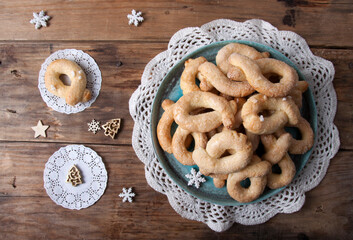 Norwegian Christmas cookies in a turquoise plate