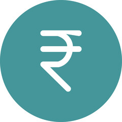 Indian rupiah in a circle