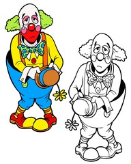 Poor clown, with bonus black outline version