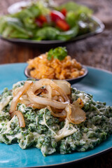 bavarian pasta with onions on a plate