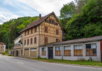 historic railroad station in Berlichingen