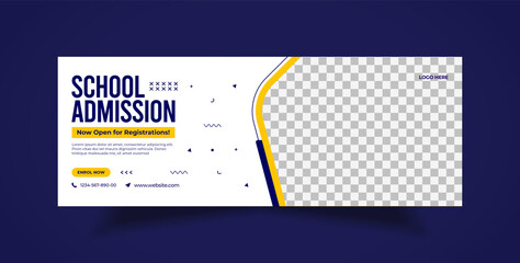 Back to school Facebook timeline cover and web banner template