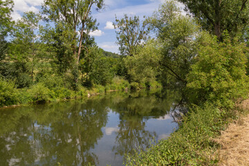 Fototapeta na wymiar river Jagst in Hohenlohe