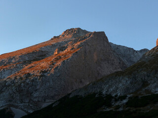 Fototapeta premium Mountain hiking tour Karwendel mountains, Tyrol, Austria