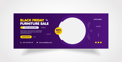 Black Friday Facebook timeline cover and web banner template
