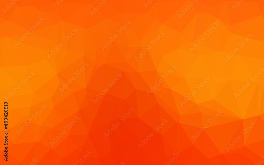 Poster light orange vector polygon abstract backdrop.
