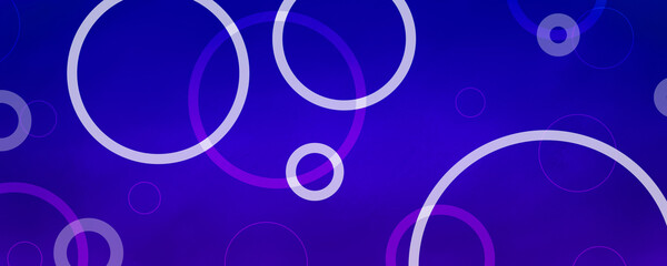 circle shapes on blue background in abstract geometric pattern design, layers of purple pink and white rings or bubbles in creative modern effect