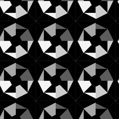 black and white symmetrical patterns. 