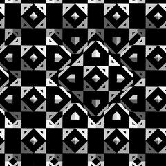 black and white symmetrical patterns. 