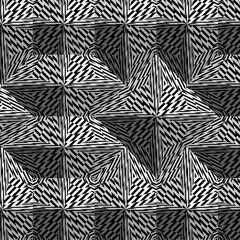 black and white symmetrical patterns. 