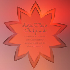 Origamy Style Background with Lotus Shape and Text