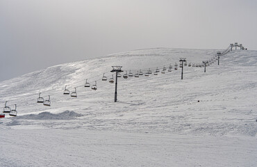 Beautiful ski slope in the highlands