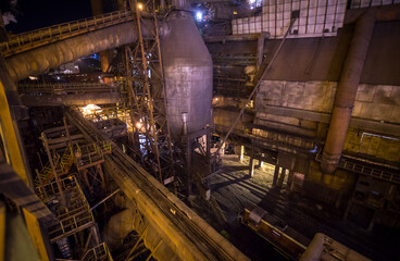 Fototapeta premium Metallurgical plant at night