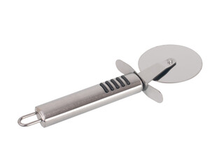 Metalic pizza knife isolated on the white