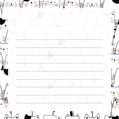 Printable notepad or sticky note for digital papers, planners, journal and printable planners - Merry Cat Note Collection